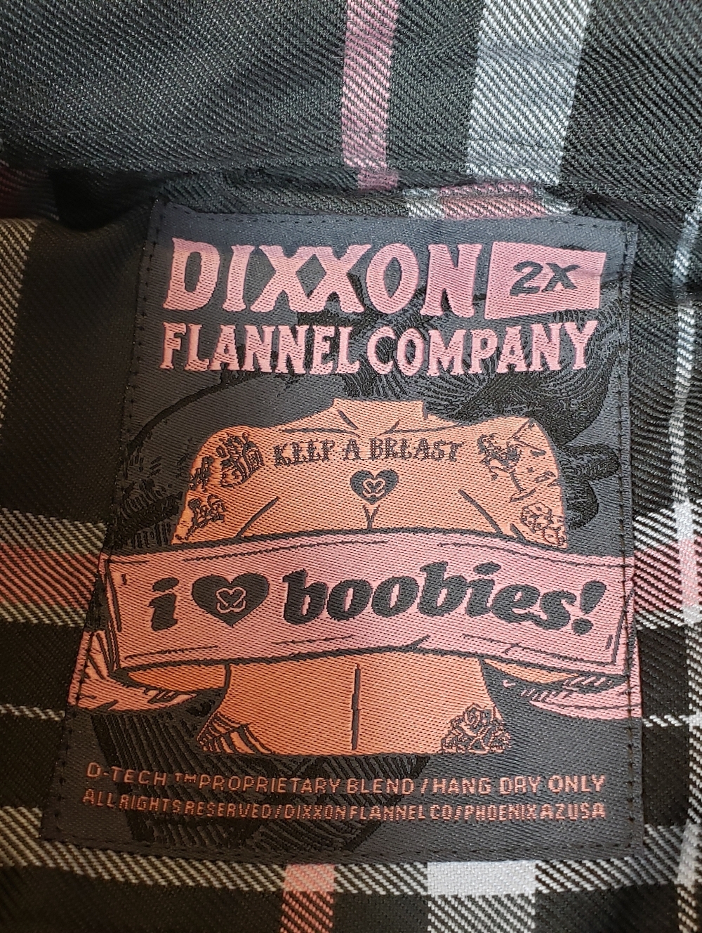 NWT Dixxon Men's 2X 2XL "I Love Boobies 2025" Flannel Shirt - Picture 5 of 12